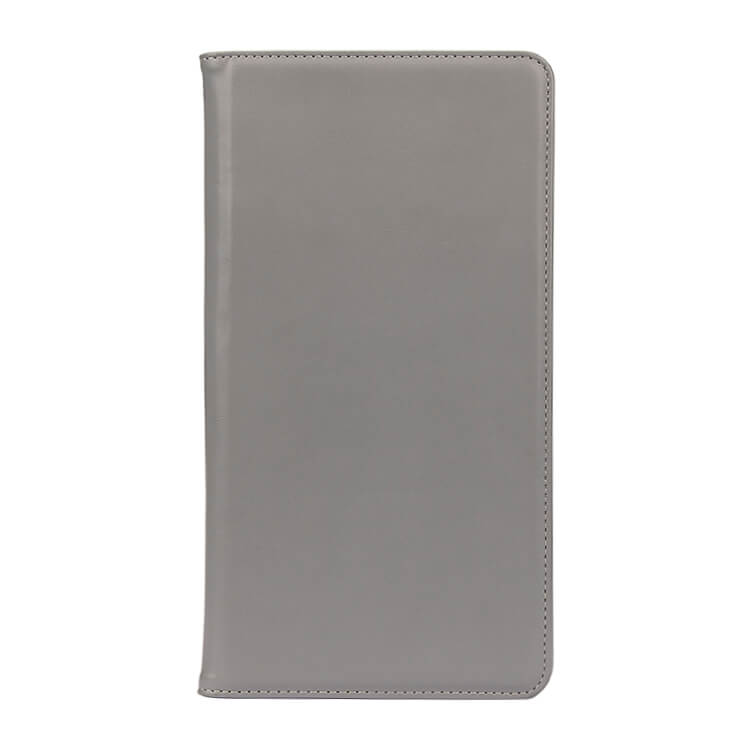 Leather Travel Wallet In Grey -1